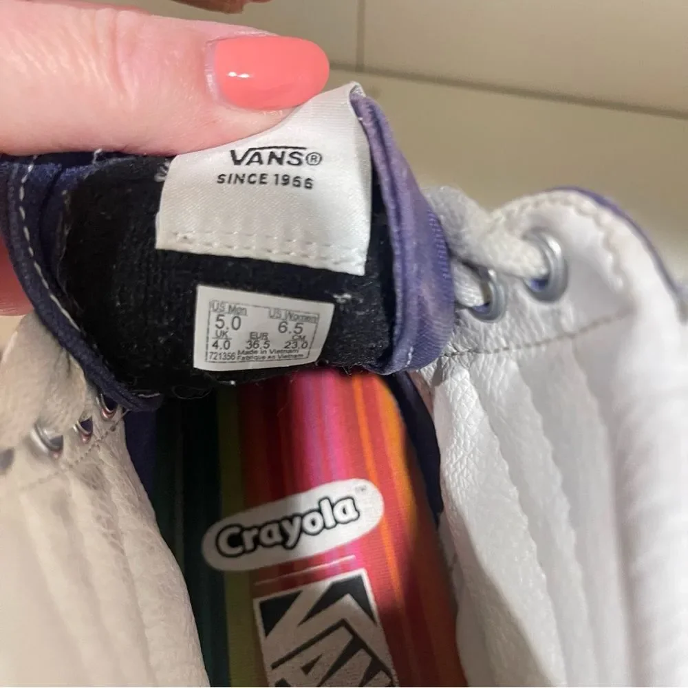 Van’s Rainbow Crayola High-Top Sneakers Women’s 6.5, Men’s 5